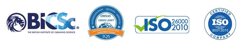 BICSc · OHSAS 18001 · ISO 26000 · ISO 9001 certified